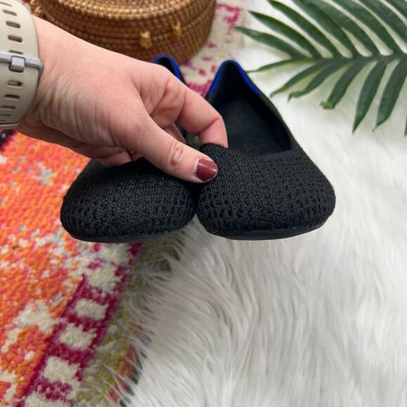 Rothy's Black Lightweight Knit Slip On Honeycomb Round Toe Flats 8.5 - Picture 5 of 10
